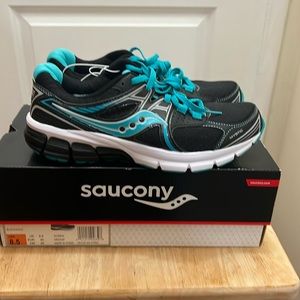 Saucony Grid Mystic Womens Size 8.5 Black Teal Running Sneaker Shoes